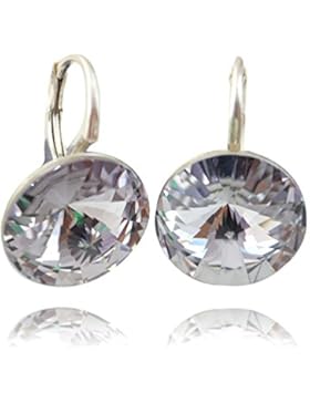 Crystals & Stones *Smoky Mauve* *RIVOLI* 14 mm - Schön Ohrringe Damen Ohrhänger mit Kristallen von Swarovski Elements...