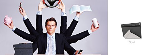 Ozaki O!Coat Slim-Y Versatile Smart Schutzhülle für Apple 12,9″ iPad Pro in schwarz [Patentierte Standfunktion | wake/sleep Funktion | Apple Pencil Halterung | Kunstleder] – OC151BK - 6