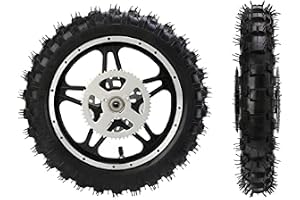 pit bike hjul, hjul, dirt bike bakhjul gummi metall 2.5-10 med skiva kedjehjul lager fälg däck för mini pit bike