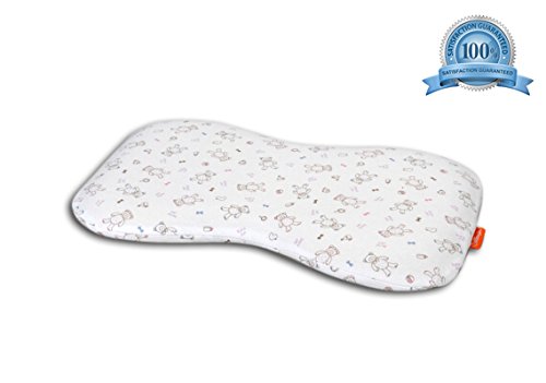 Quiesta Baby Pillow Supports Head & Neck. Curved Design Helps Prevent Flat Head. Can Be Used In Infants Bed, Cot and Push Chair. Removable Pillows Case. Babies Love it. 100% Money Back Guarantee.