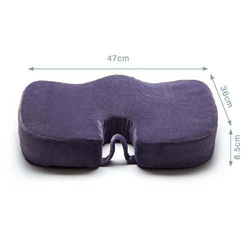 EPMIC Memory-Schaum Orthopädisches Sitzkissen, U-förmiges Design mit Innovativer Gel-Beschichtung und Anti-Rutsch Bezug, tragbarer Ergonomischer Stuhlsitz für Haus- und Büro, Couch, Autositz, Rollstuhl, Stadion Sowie Reisen - 6