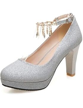 CHNHIRA Damen Hoch Absätz Glitzer Pumps