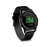 Lixada LED Hintergrundbeleuchtung Digitale Smart Uhr mit Echtem Leder Band Sport Uhren Armbanduhr Kompass Pacer Pedometer Wasserdichte.（Englisch Anleitung）