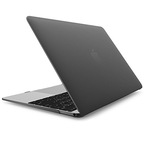 Das Case für neues Apple Macbook 12" Zoll Retina Display Laptop Computer. Transpatente harte Schutzhülle / Hülle [Gold, Transparent, Schwarz] (Schwarz)