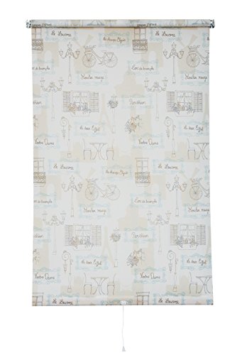 sunlines SUNL Ines hwa10604 Spring - Estor Decorativo Paris, luz de día, PES, Beige/Blanco, 5 x 122 cm
