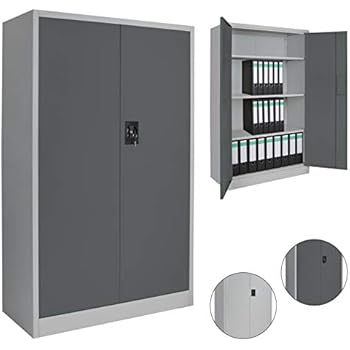 TecTake Aktenschrank mit Fächern | abschließbar | 2 Flügeltüren