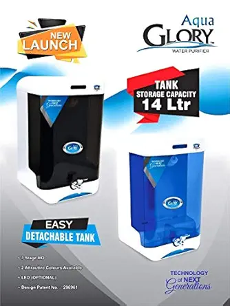 EUROSMART Aqua Glory RO+UV+UF+TDS 13 Liter Water Purifier (White/Blue)