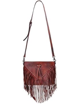 ZLYC , Damen Schultertasche Braun braun