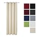 Produktbild Beautissu® Blickdichter Ösen-Vorhang Amelie - 140x245 cm Creme (Beige) Uni - Dekorative Gardine Ösenschal Fenster-Schal