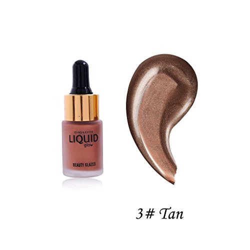 Yitla Highlighter Liquid Face Concealer Contour Makeup Bronzers Gold Shimmer (Tan)