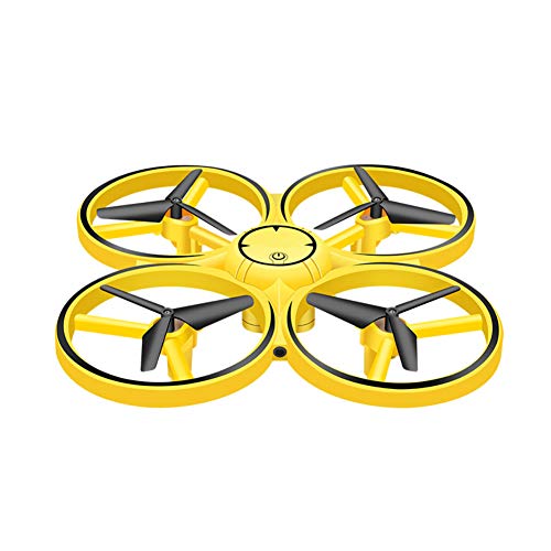 Preisvergleich Produktbild Ndier Smart Watch Controlled Interactive Induktion Quadcopter UAV Drone Pneumatische LED-Beleuchtung Gesture Remote Control Vier Achsen Smart-Drone Fern Gesture Interactive Flugzeug Gelb 1pc
