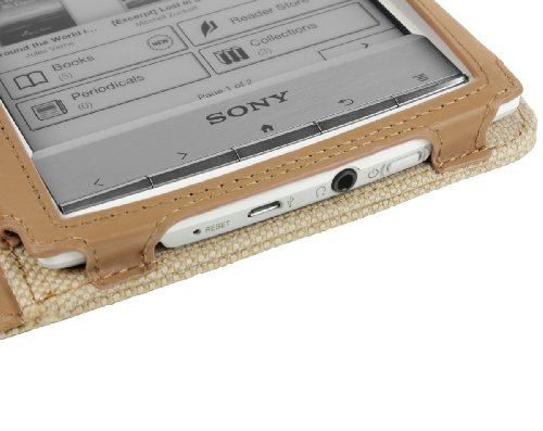 Cover-Up Schutzhülle aus natürlichen Hanffasern für Sony Reader PRS-T1 / PRS-T2 (im Book-Style) Sahara Brown - 5