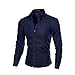 Produktbild GET Fresh Men's Casual Slim Shirts, Herrenmode Luxury Soft Shirts, Langarm-Button-Tops passen Kleid-Schwarz 5X-Large