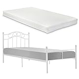 Metallbett mit geschwungenem Kopfteil