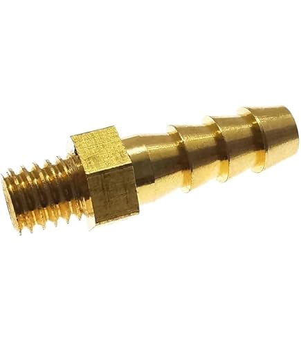 Unique Bargains Brass Fitting Connector Metric M10-1 Male to Barb Fit Hose ID 10mm 4pcs in the Brass Fittings department at