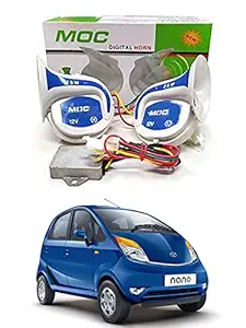 AYW White & Blue Mocc 18 in 1 Digital Tones Car Magic Horn For Nano