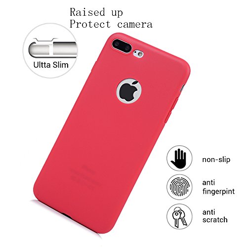 3x Funda iPhone 7 Plus  Carcasa Silicona Gel - Mavis s Diary Mate Case Ultra Delgado TPU Goma Flexible Cover Protectora para iPhone 7 Plus 5 5  - Rojo  Rosa claro  Verde menta