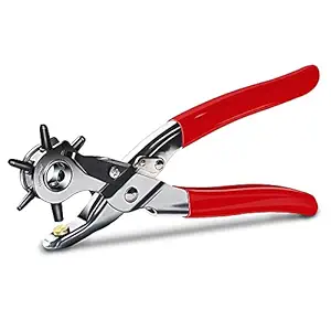 KNYUC MART Punch Hole plier Hand Tool Metal revolving Heavy Duty Puncher/Punching Machine -for Leather Belts, Watch Bands, Bags, Dog Collars, Fabric, or Craft Projects