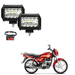 RWT 18 LED Super Light 54 Watt Fog Lamp Light with Switch For Hero Splendor Plus- Set of 2