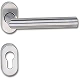 Fijo giratorio almacenados Marc hesi Juego ganitur Riga en marco ovalado roseta  Tubo, 1 manillas de acero inoxidable  Niro  inox