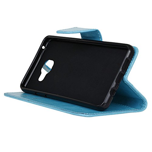 Samsung Galaxy A5 ( 2016 ) Schutzhülle Leder Hülle, Alfort 3 in 1 Flip Fashion Design Dual Use Falten Premium PU Leder Flip Mappen Kasten Abdeckung für Samsung Galaxy A5 / A510F ( 2016 ) 5.2″ ( Blau ) + Netter Staub Stecker + Schwarz Stylus Pen - 9