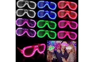 Corpower Occhiali LED Party, 12 Pezzi Occhiali Festa, Occhiali Luminosi per Feste, Neon Rave Fluo Party per Feste Compleanno Matrimonio Danza Bar Club Partito Rave