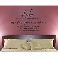 Wandtattoo-Wandaufkleber-Wandsticker ***LIEBE fängt mit einer Begegnung an.... (Größen und Farbauswahl)