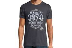 latostadora Camiseta Manga Corta Made In 1974 para Hombre - Camiseta Día del Padre - Camisetas y Regalos Originales para Padres - Regalo Papá - Ref. 1261441-P