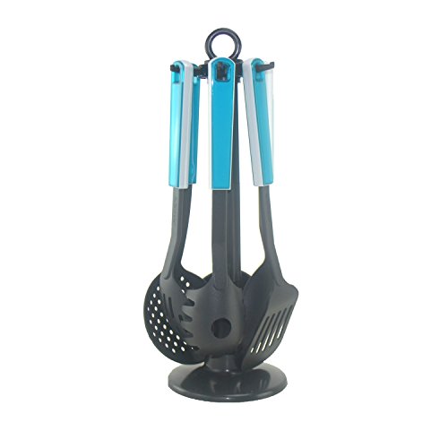 JOLTA® / SCHEFFLER stylisches 7 tlg Küchenhelfer Set inkl. Ständer Küchenbesteck Schöpfkelle, Pfannenwender, Schaumlöffel / Soßenlöffel, Ständer – Kelle – Bratenheber – Schaumkelle - 2