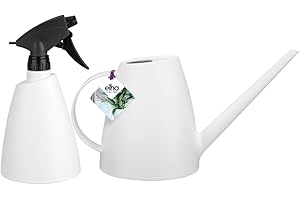 Elho Brussels Watering Can and Sprayer - Set with Watering Can and Plant Spray Bottle for Indoor - White/White