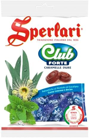 Sperlari - Caramelle Dure Club Forte al Mentolo ed Eucalipto, Incartate Singolarmente - 200 gr