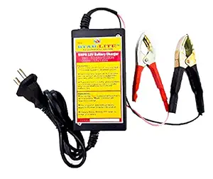 New Star Lite 12v Car Bike Lead Acid Battery Charger Adapter Big Clip maintainer for for Charging Car Battery Upto 12 Volt 7 Amp.