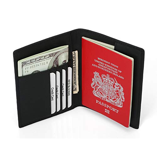 UWIME - Cartera para Hombre Negro Negro Medium