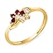 Valentine Gifts - Mahi Ruby & CZ 24K Gold Plated Fashion Finger Ring for Women FR1100314G RS.199.00