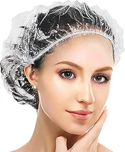 Xianco Shower Caps 100 Pcs - Multi-Purpose Thickening Elastic Bath Cap Plastic Waterproof Clear Shower Caps Bath Shower Hair Caps Women Spa,Home Use, Hotel and Hair Salon, Portable Travel