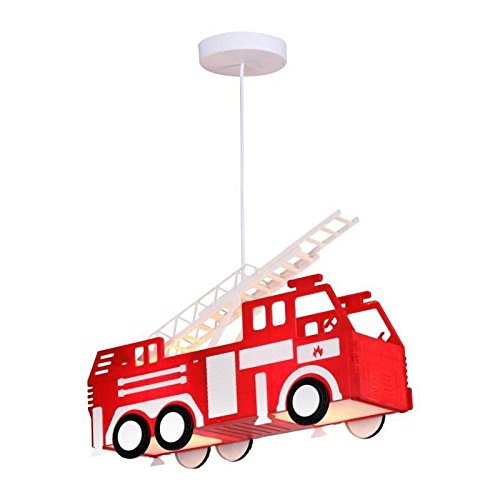 Feuerwehr Auto Hänge Leuchte rot Pendel Lampe Kinder Spiel Zimmer Beleuchtung Globo 15726