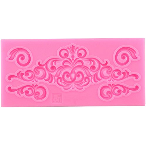 Yalulu 5 Stück Barock Blumenrebe Form Silikon Formen 5-Teiliges Set, 3D Silikon Backform für Kuchen-Fondant Dekorieren - 7