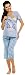 Zeta Ville - Women's Maternity Nursing Pyjamas Soft Jersey Cartoon Print - 220c (Turquoise, UK 16)