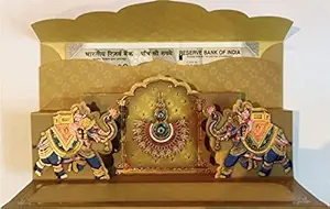 Jain Cards Special 3D Pop Up Olive Green Elephant Design Sagan Envelopes (Pack of 10)