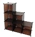 Produktbild ts-ideen Regalsystem Büro Flur Regal Schrank Steckregal Wandregal Bücherregal in Braun Transparent 114 x 114 cm