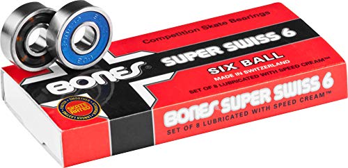 Bones Bearings Bearings Super Swiss 6 Balls - Rodamiento de Skateboard, Talla 2 x 0.5 x 2