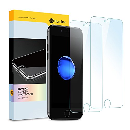 Verre Trempé pour iPhone 6 6s 7 8＋Outil, HUMIXX HD Film Protection en écran Protecteur Vitre Anti
