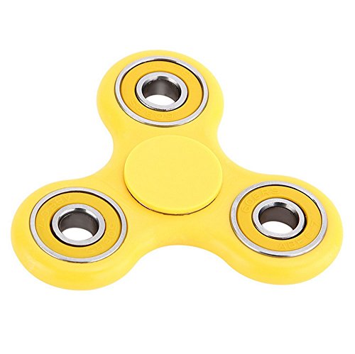 Topstone Fidget Spinner Toy Stress Reducer Ceramic Bearing - Perfect For ADD, ADHD, Anxiety, and Autism Adult Children,360 Spinner Helps Focusing Fidget Toys [3D Figit] EDC Focus Toy (Yellow)
