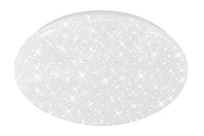 Briloner Leuchten Plafonnier LED avec étoile funkel Décor, Couleur de la lumière plafonnier : Blanc neutre, d : 29 cm, 12 W, 1200 lm, métal, intégré, 12 W, blanc, 29 x 29 x 9,5 cm