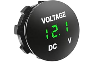 Aofan Digitales LED Voltmeter DC 12V 24V für Auto Motorrad LKW (Grün) – Spritzwassergeschützt, 3-stellige Anzeige