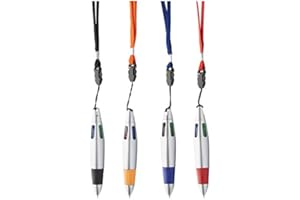 ‎GEO-VERSAND GEO-VERSAND 4 xGeocaching Kugelschreiber 4 Farben umhängen mit Lanyard rot blau grün schwarz