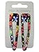 Pair of Bright Floral Print Black Hair Clips Snap Bendies Sleepies 6.5cm (2.6")