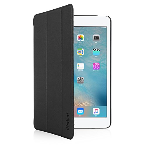 IHarbort® Apple Mini 4 Gehäuse – Multi-Winkel Smart Cover Halter Stand Leder Tasche für Apple iPad mini 4, Mit Schlaf / Wake Up Funktion (iPad mini 4, Schwarz) - 5
