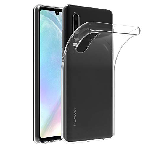 VGUARD Case Cover for Huawei P30, Transparent Flexible Silicone Soft TPU Gel Resilient Shock Absorption Bumper Protective Cover for Huawei P30