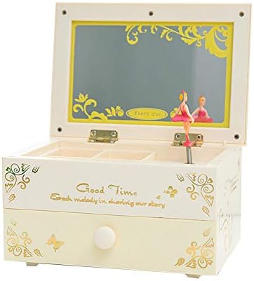 puran Personalized Engraved Childhood Memories Ballerina Musical Jewelry Box Storage Organizer Birthday Gift Beige